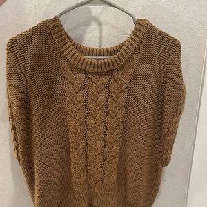 Altar'd State Chestnut Cable Knit Crewneck Sweater